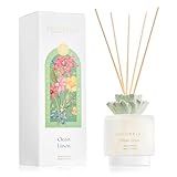 COCORRÍNA Gypsum Flower Reed Diffuser - Clean Linen Scent, 6.76 oz Oil with 8 Sticks, Long - Lasting Home Fragrance for Bathroom Décor