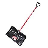 Bully Tools Snow Shovel with Fiberglass D-Grip – Heavy Duty Wide Scoop and Push Shovel for Driveway, High Strength Steel Tool for Snow Removal with Sharp Edge, Sturdy Ergonomic D-Shape Handle - 22inch
