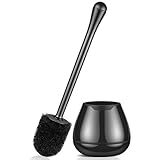 alpsnow Toilet Brush and Holder, Toilet Bowl Brush with Long Handle, Plastic Holder Easy to Hide, Drip-Proof, Easy to Assemble, Deep Cleaning