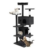 FDW | 54" Cat Tree Tower | Grey | Multi-Level Indoor Activity Center