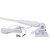 Tram® Pretuned VHF 3-dBd-Gain Marine Rachet-Mount 46-in. Fiberglass Antenna with RG58 Cable and FME-Female Connector with PL-259 Adapter