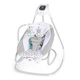 Ingenuity 2-in-1 SimpleComfort Lightweight Compact 6-Speed Multi-Direction Baby Swing & Rocker, Vibrations & Nature Sounds, 0-9 Months 6-20 lbs (Raylan)