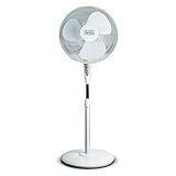 BLACK+DECKER 16" Stand Fan with Pedestal Base, Height Adjustable Pedestal Fan with Remote and Touch Control Panel, Free Standing Fan with 90-Degree Oscillating and 3-Speed Settings, White