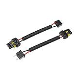 ACROPIX 2 Pcs H7 Male to 9005 9006 Female Extension Wire Harness Headlight Fog Lamp Bulb Socket Adapter Pigtail, Universal for Car Truck Durable Plastic Black Car Parts