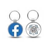 Smart Keychain for Reviews & Social Media - No App Needed, Metal Epoxy Key Tag with QR Code & NFC for Business Promotion Compatible with Facebook(Tag-FB)