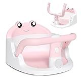 Baby Bath Seat for Babies 6 Months & Up, Non-Slip Toddler Bath Seat with Suction Cup, Safe and Comfortable Portable Infant Bathtub Chair for Bathroom, Bathtub Tub Sitting Up, Easy to Clean (Pink)