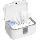 KOSTTE Baby Wipes Warmer, Larger Capacity Wipe Dispenser, Even Heating Diaper Wipe Warmer with Night Light, On/Off Switch, White