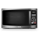 TOSHIBA ML-EM09PA(BS) Small Microwave Oven with 6 Auto Menus, Mute Function & Child Lock, LED Lighting, Perfect for Apartment, 0.9 Cu Ft, 10.6 Inch Removable Turntable, 900W, Black Stainless Steel