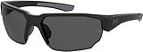 Under Armour Blitzing Wrap Around Sunglasses, Men's Sunglasses with Non-Slip Temples, Auto-Lock Hinges & Microfiber Pouch