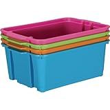 Really Good Stuff Classroom Stacking Bins - Neon - Set of 4