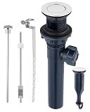 Hygie Rinse Universal Bathroom Sink Drain Stopper with Lift Rod, Chrome