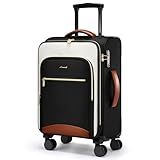 LOVEVOOK Carry On Luggage 22x14x9 Airline Approved, 20 Inch Softside Suitcases with Wheels, Lightweight Spinner Carry on Suitcase with TSA Lock, Water-Resistant Large Capacity Luggage for Travel