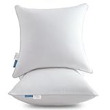 Oubonun 18"x18" Pillow Inserts (Set of 2) - Throw Pillow Inserts with 100% Cotton Cover - 18 Inch Square Interior Sofa Pillow Inserts - Decorative Pillow Insert Pair - White Couch Pillow