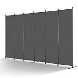 VEVOR Room Divider, 6 Panel Room Divider, Folding Privacy Screen and Portable Partition Divider for Room Separation, Freestanding Room Partitions for Office, Bedroom, Study, Grey