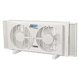 Seasons Comfort Twin Window Fan, Reversible Airflow Control, 9 Inch, 2 Speeds, Expandable, Exhaust, Dual Fan - Ideal for Home, Kitchen, Bedroom & Office