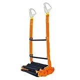 Fire Escape Ladder with 2 Heavy Hooks, 26.5 Feet Emergency Fire Ladder for 2-3 Story Homes, Reusable Safety Rope Ladders for Window Balcony Railing Treehouse, Orange