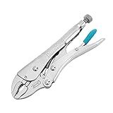 DURATECH 7-Inch Locking Pliers, Premium Cr-V Construction, Curved Jaw Locking Pliers with Wire Cutter, Fit for Clamping Twisting Welding