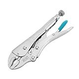 DURATECH 7-Inch Locking Pliers, Premium Cr-V Construction, Curved Jaw Locking Pliers with Wire Cutter, Fit for Clamping Twisting Welding