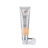 IT Cosmetics CC+ Cream (Medium) - Natural Full Coverage Foundation With SPF 50+, Color Corrector & Anti-Aging Hydrating Serum, Hyaluronic Acid + Peptides, Lightweight - 1.08 fl oz