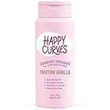 HAPPY CURVES Comfort Powder: Talc Free Anti Chafe Body & Foot Dusting Powder Deodorant for Inner Thigh Chafing, Private Areas, and All Over Body for Women (4 Ounce (Pack of 1), Tahitian Vanilla)
