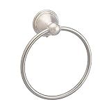 Amazon Basics Round Modern Towel Ring, 6.3-inch Diameter, Satin Nickel