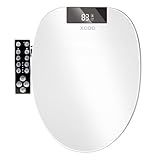 XCQQ Electric Heated Bidet Toilet Seat with Warm Water Wash, Warm Air Dryer, Soft Closed Lid, Night Light, LED Display, Toilet Seat with Bidet Requires Outlet - Elongated