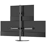 WALI Triple Monitor Stand, Free Standing Three Monitor Desk Mount Fully Adjustable, Fits 3 Screens up to 27 inch, 22 lbs Weight Capacity per Arm (MF003S), Black