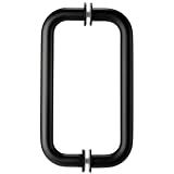 Kolet Shower Door Handle, 8 Inch Center to Center, Round Tube, Matte Black