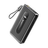 5V/2A Portable Charger 10000 mAh For Heated Vest,Jacket,Staium Seats,Pant,Camping Chair,22.5W Fast Charing Power Bank Bulit-in USB-C Cable andd Lanyard Battery Pack For iPhone,iPad,Anddroid (Black)