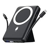 Azmuth for Magsafe Battery Pack, 10000mAh Magnetic Power Bank 22.5W PD Fast Charging with USB-C Cable LED Display Wireless Portable Charger for Magsafe with Stand for iPhone 16/15/14/13/12/Pro/Pro Max