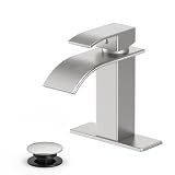 Ryuwanku Waterfall Bathroom Faucet,Brushed Nickel Stainless Steel, 1-Handle