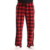 #FollowMe 45902-1A-L Polar Fleece Pajama Pants for Men/Sleepwear/PJs, Red Buffalo Plaid, Large
