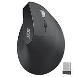 acer Ergonomic Mouse Wireless, Adjustable DPI Vertical Mouse 1000/1200/1600 with 6 Buttons, Rechargeable Ergo Mice with 2.4GHz USB Receiver for Computer, Laptop, PC, iMac and Desktop