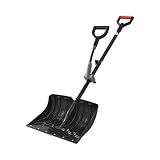 VEVOR Snow Shovel for Driveway, 18 in Wide Plastic Snow Shovel with Assist D-Shaped Handles, Non Slip Grip, Large Capacity Snowplow Shovels, Lightweight Snows Removal Tool for Garden Car Camping