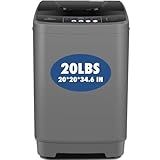 Nictemaw Portable Washing Machine, 20Lbs Capacity Full-Automatic Portable Washer Machine, 2.8Cu.ft Compact Laundry Machine with Drain Pump, 10 Programs & 8 Water Levels for Apartment Dorm RV