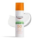Eucerin Sun Clear Skin Face Sunscreen Lotion SPF 50 for Acne Prone Skin, Hypoallergenic, Fragrance Free Sunscreen SPF 50 with Oil-Absorbing Minerals, 2.5 Fl Oz Bottle