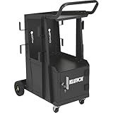 Klutch 2-Tier Welding Cart with Locking Cabinet, 31 in. L x 19 in. W x 38-1/4 in. H, 100 Lb Capacity, Gas Cylinder Rack, Cable Wraps, Swivel Casters, for MIG, TIG, Stick and Plasma Cutter