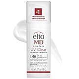 EltaMD UV Clear Face Sunscreen SPF 46, Oil Free for Face with Zinc Oxide, Dermatologist Recommended Sunscreen Lotion, For Acne-Prone Sensitive Skin, 1.7 oz Pump