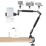 NEEWER 22" Magic Arm w Desk C Clamp, Overhead Camera Mount with Articulating Mic Boom Arm 1/4" 3/8" Threads for ARRI, Desktop Stand Holder for Phone Microphone Webcam Action Camera Video Light, UA057