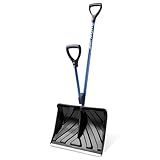 Snow Joe Shovelution Strain-Reducing Ergonomic Shovel with Spring Assist Handle - Heavy-Duty Manual Tool for Winter Clearing & Ice Removal with 18-Inch Poly Blade w/Aluminum Wear Strip