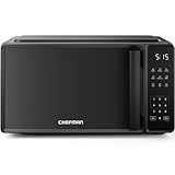 Chefman Countertop Microwave Oven 0.7 Cu. Ft., 700 Watts with 10 Power Levels, 6 Cooking Presets with One-Touch Express Cook, Eco Mode, Child Safety Lock, & Mute Button - Black