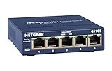 NETGEAR 5-Port Gigabit Ethernet Unmanaged Switch (GS105NA) - Desktop or Wall Mount, and Limited Lifetime Protection Gray