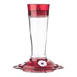 More Birds Bird Health+ Ruby Hummingbird Feeder, Glass Hummingbird Feeders for Outdoors, 4 Feeding Stations, 10 Ounces, Ruby Red