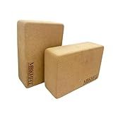 MBKHFLL Cork Yoga Blocks, Natural Cork, High Density with Non Slip Surface, Eco-Friendly Accessories for Women, Ideal for Yoga, Pilates, Stretching…
