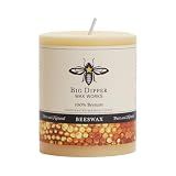 Big Dipper Wax Works 100% Beeswax Pillar Candle, 3 x 3.5 in, Natural