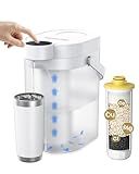 Waterdrop Rechargeable Water Filter Dispenser, 5-Stage Long-Life Instant Electric Powerful Pitcher, Reduce 70+ Contaminants, Soften Water, 15-Cup Countertop Water Filtration System, NOT Reduce TDS