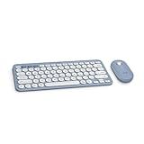 Logitech Pebble 2 Combo for Mac, Wireless Keyboard and Mouse, Slim, Quiet and Portable, Customizable, Bluetooth Mouse and Keyboard, Easy-Switch, for macOS, iPadOS - Tonal Blue