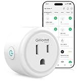 GHome Smart Plug, WiFi Smart Plugs Work with Alexa and Google Home, Smart Outlet Timer with APP Remote Control, 2.4GHz Wi-Fi Only, No Hub Required, ETL FCC Listed, White