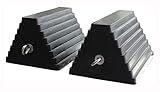MaxxHaul 80681 Rubber Wheel Chocks 2-Pack – Heavy Duty, All-Weather, Non-Slip, Oil-Resistant with Steel Eyebolt – For Trailers, Cars, Motorcycles, RVs – 10” x 8” x 6”
