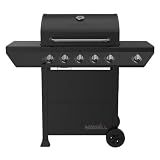 Nexgrill 5-Burner Gas Grill with Side Burner, Propane Outdoor Grill, Black